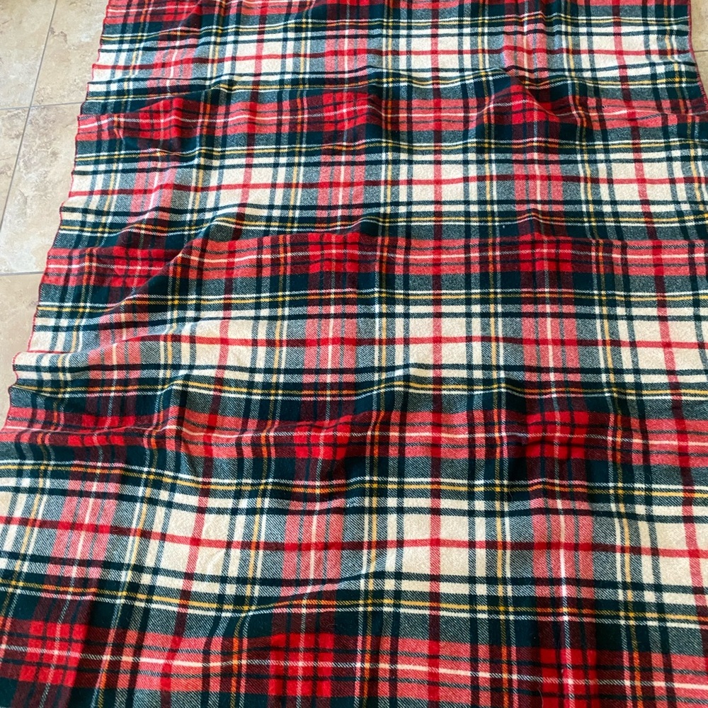 L.L. Bean vintage plaid wool blanket.